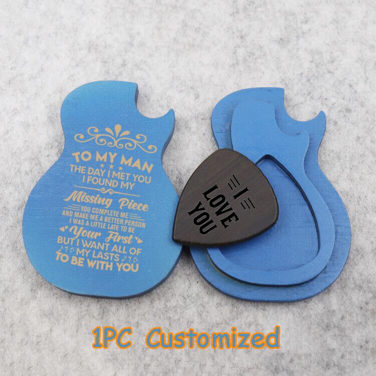 Plettro per chitarra padri giorno scatola regalo personalizzato inciso plettro per chitarra di legno contenitore di regalo dropshipping negozio Q00078 incidere: Q00078 blu