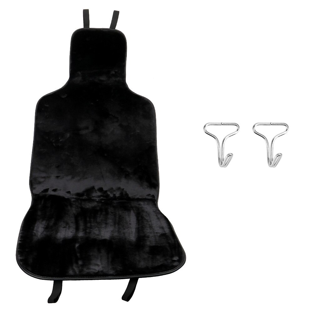 Zachte Pluche Auto Bekleding Auto Zitkussen Pad Antislip Warmer Winter Supply Automobiles Stoelhoezen Universele Auto -Styling: Black