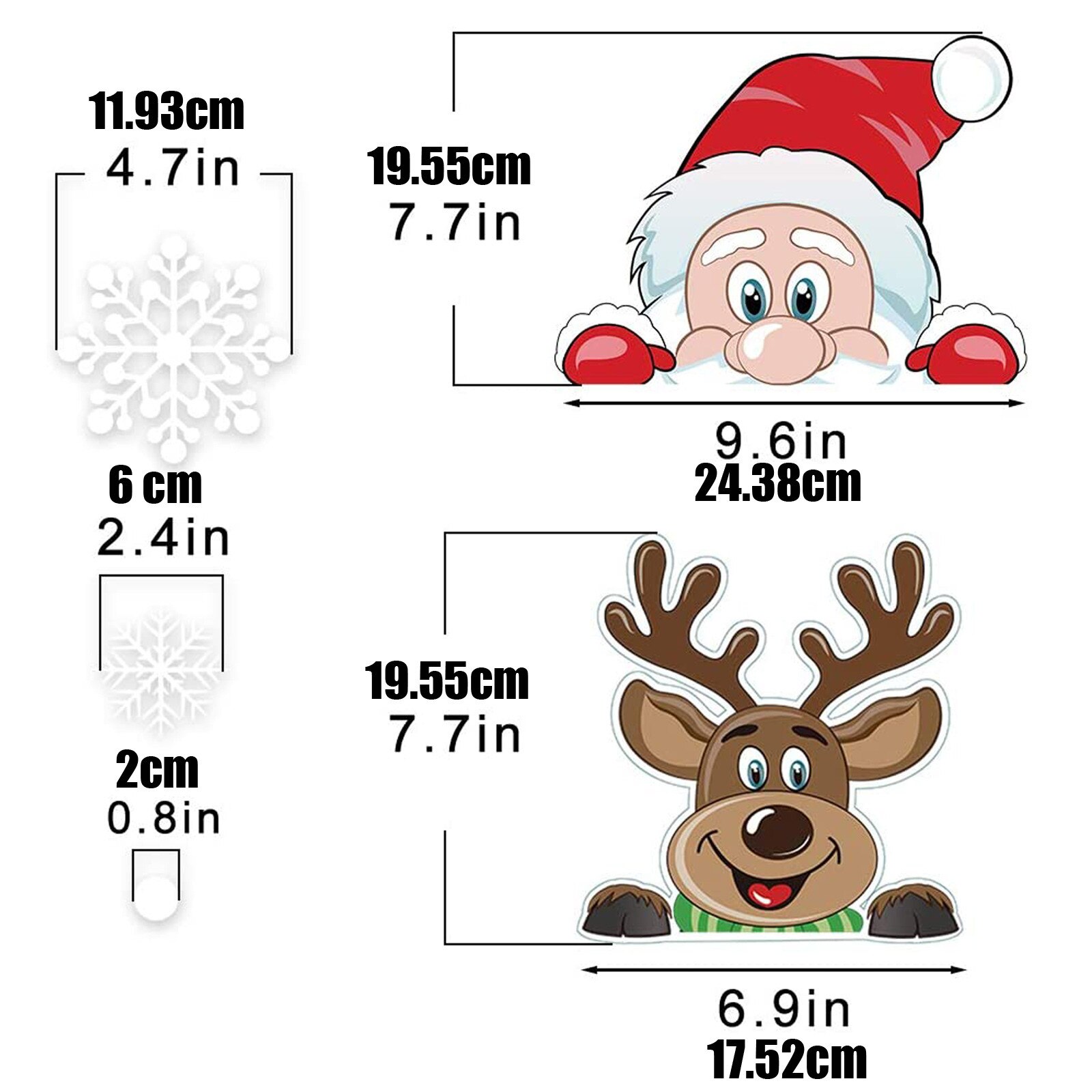 Noël dessin animé Santa cerf autocollant actuel noël fenêtre verre électrostatique pâte autocollant décorations pour la maison 03