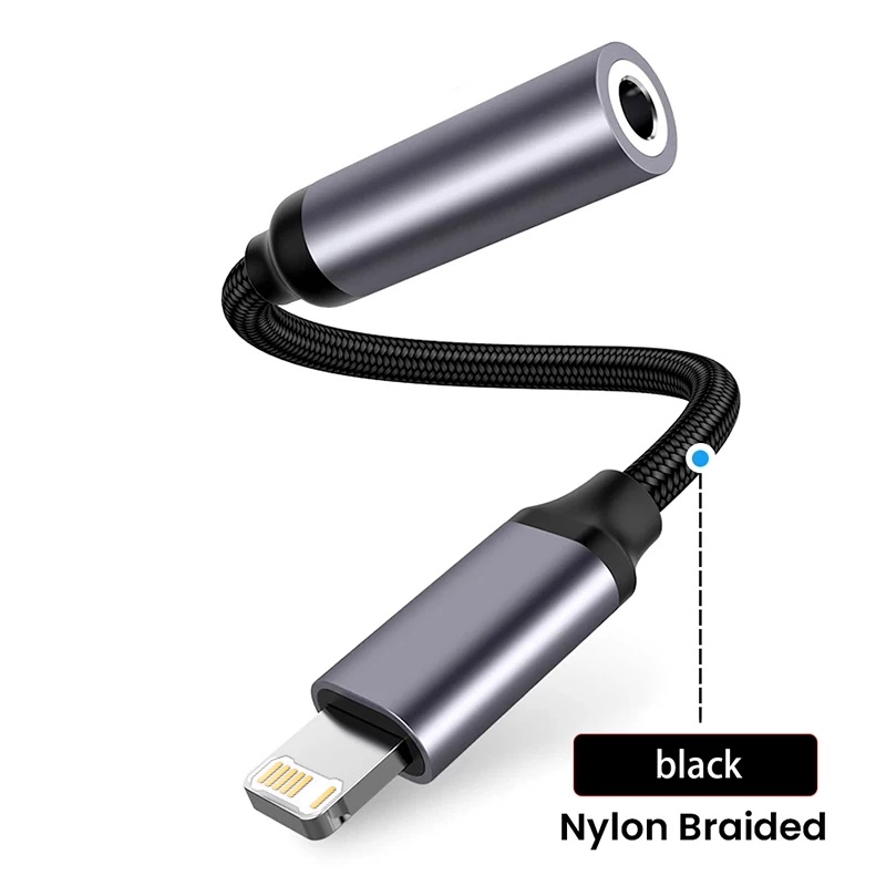 3,5 mm Klinke AUX-Kabel 8-polige Beleuchtungsschnittstelle zu AUX-Kopfhörer-Adapter Audiokabel-Anschluss-Splitter für iPhone 14 13 12 11: Default Title