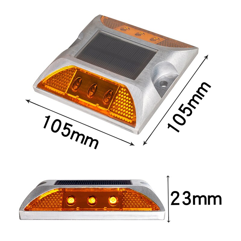 Square Aluminum LED Flashing Blinking on and off Cat Eye Reflector Solar Road Stud with Anchor Outdoor Lighting Path Lights