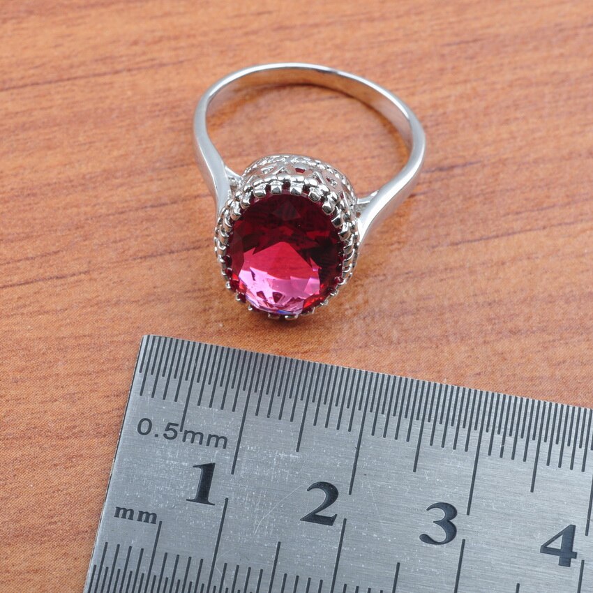 Juego de juegos de joyas para mujer, joyas para mujer chapadas en plata y cristal de huevo rojo rosa, pendientes de aniversario, anillos colgantes, pulsera, JS0190