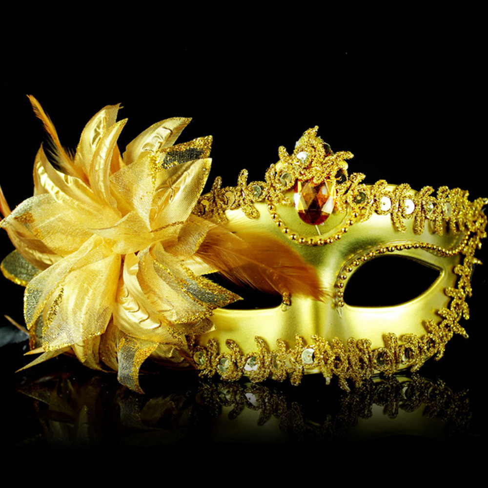 Tanz Party Diamant venezia nische Maske Feder Blume Hochzeit Karneval Leistung Kostüm sexy Dame Maske Maskerade Weihnachten