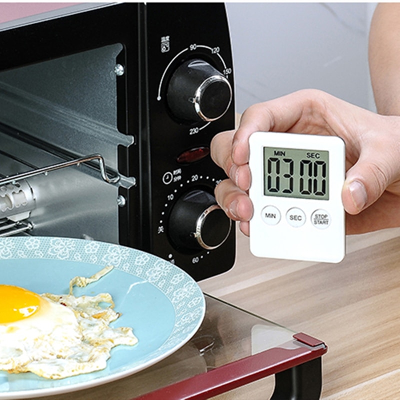 1 Pc Tijd Timer Super Dunne LCD Digitale Scherm Kookwekker Koken Count Countdown Alarm Slaap Stopwatch Temporizador