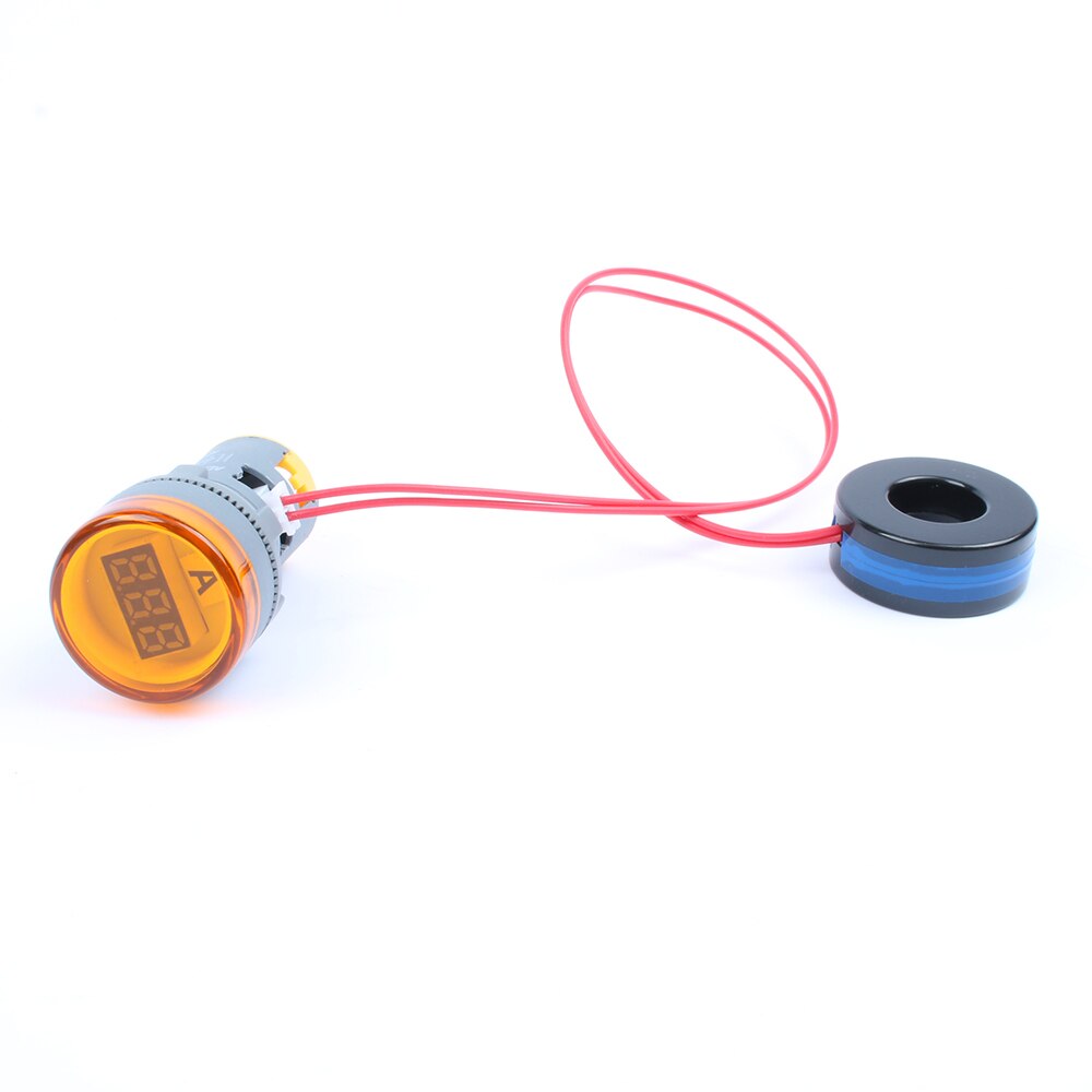 Digital Display Voltmeter 22 MM Lights Tester Tools AC 60V-450V Indicator Voltmeter tester ammeter and Current transformer: Ammeter YELLOW