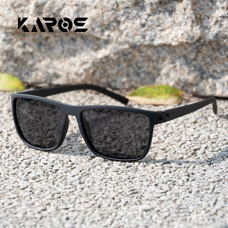KAROS Polarized Cycling Sunglasses Men Women UV400 Sun Glasses Sports Goggle Camping Hiking Bicycle Eyewear Equipment: black