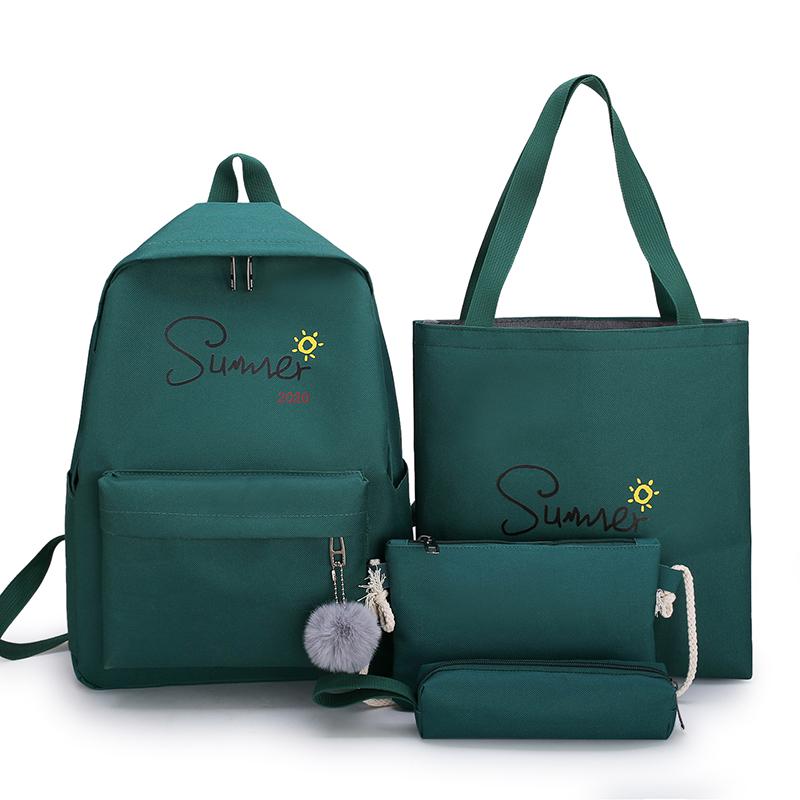 Schooltas canvas rugzak dames grote capaciteit schooltassen meisjes rugzak vrouwelijke rugzak mochilas mujer schooltas: Groente