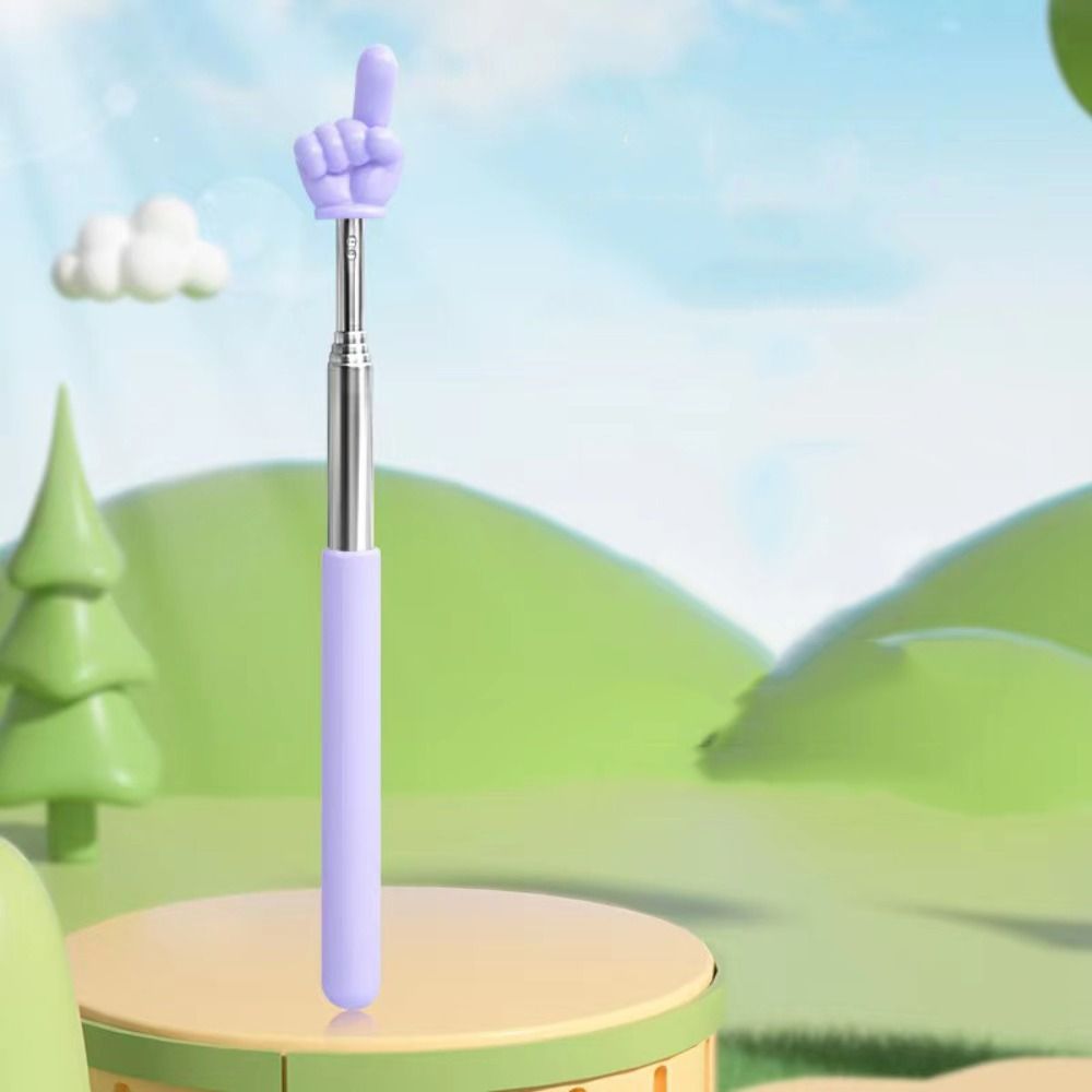 Telescopische Leesgids Aanwijzer Intrekbare Antislip Onderwijs Pointer Stick Draagbare Vingervorm: YELLOW