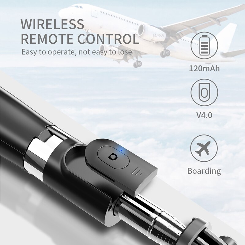 4 in 1 kabelloser, bluetooth-kompatibler selfie-stick mit stativ aus einer legierung, selfie-stick für smartphones, selfie-stick 3 für iphone-kameras