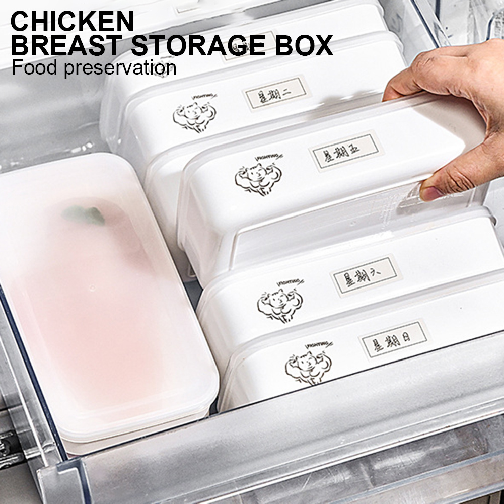 Plastic Storage Box Reusable Non-toxic Meat Food Container Organizer with Airtight Lid Freezer Microwave Oven Safe