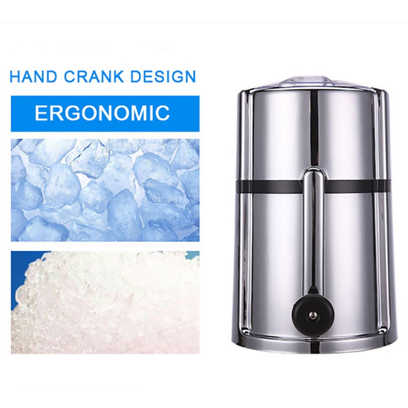 Anjielosmart Portable Ice Crusher Household Hand Shaved Ice Machine Shredding Maker Machine with Stainless Steel Blade