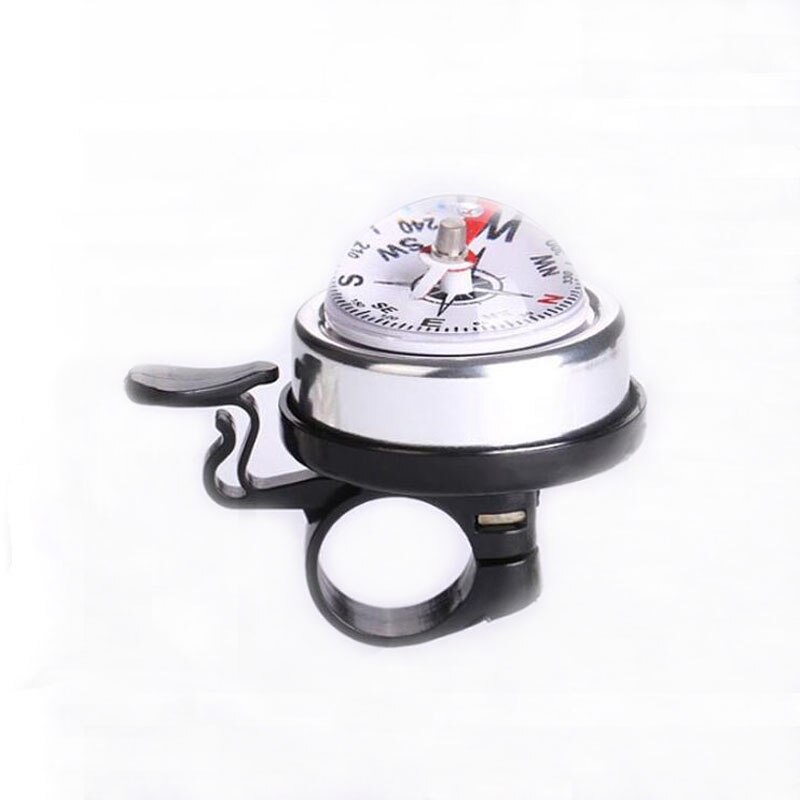 1PC Fahrrad Glocke Fahrrad Kompass Fahrrad Glocken Mountainbike Lenker Kompass Ring Aluminium Radfahren Fahrrad Horn Radfahren Ausrügestochen: Silber-