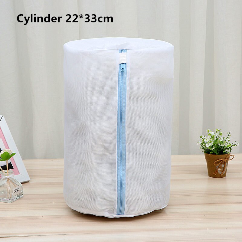 6 storlekar tvätt tvättpåse tvätt strumpor bh underkläder ficka vikbart skydd underkläder tvättpåsar mesh kläder tvättpåse: Cylinder