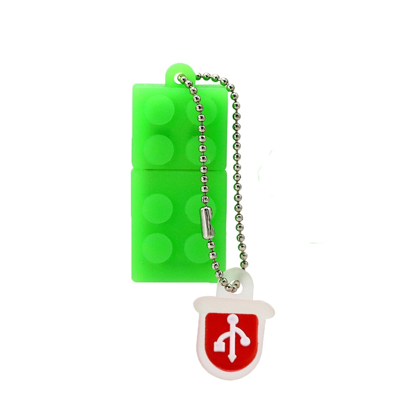Memoria USB 2,0 de silicona para niños, PenDrive de bloques de construcción, memoria Flash, 4GB, 8GB, 16GB, 32GB: Verde / 16 GB