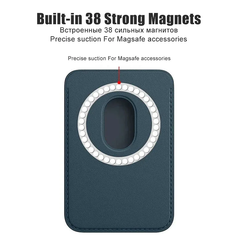 Mobilskal vanuoxin för iphone max mini serise magnetisk läder korthållare plånbok för apple magsafe fodral tillbehör mobilskal