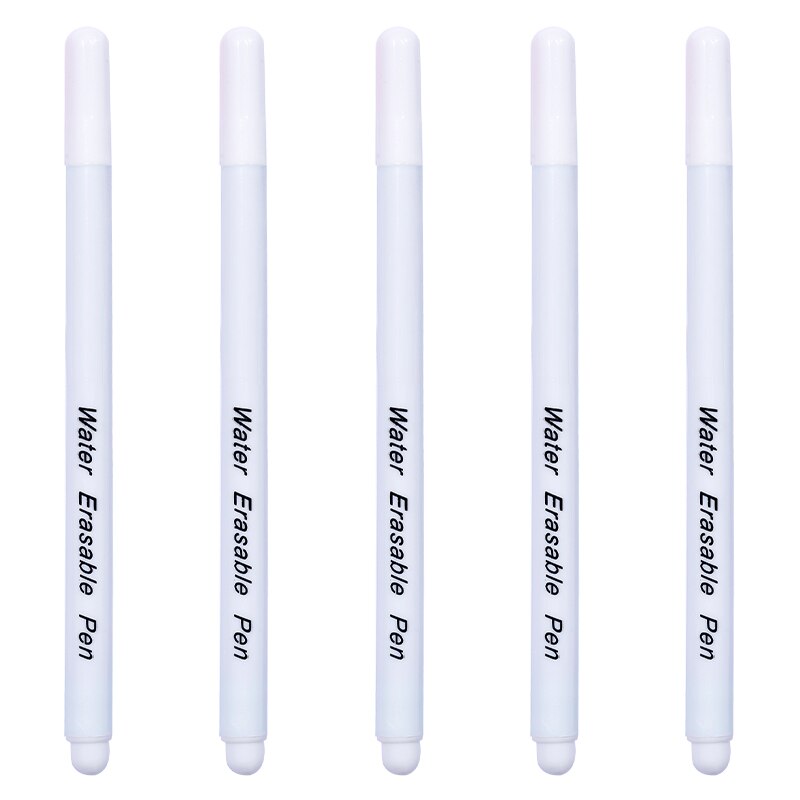LMDZ Fabric Marker Pen DIY Cross Stitch Water Erasable Pen Water Soluble Dressmaking Tailor's Pen for Quilting Sewing Tools: White / 5pcs