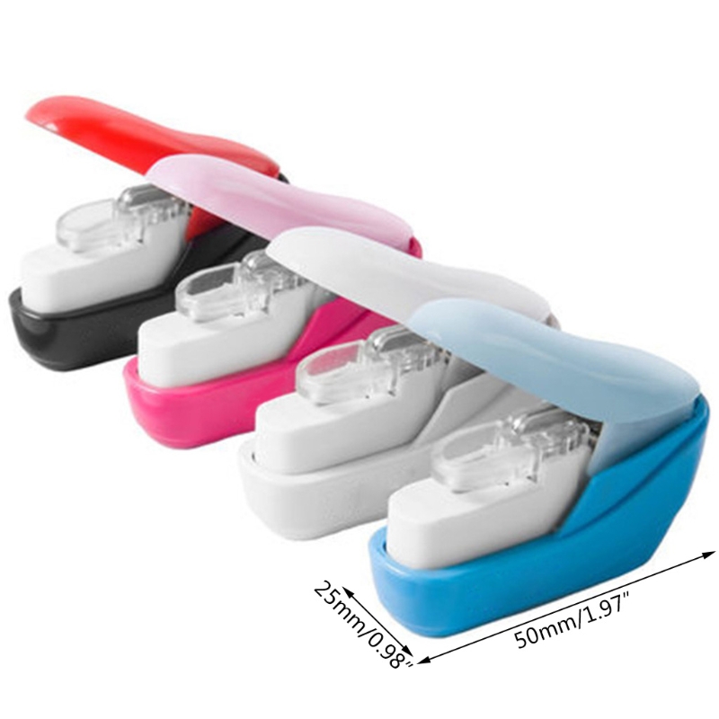 Color Stapleless Stapler Book Paper Stapling Stapler Mini Portable No Staples 1XCB