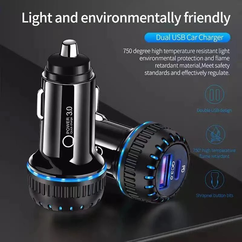 3.1a 30w c-autoladegerät 3.0 schnellladefunktion für iphone 13, 12 pro max, xiaomi und xiaomi (pd-usb-adapter)