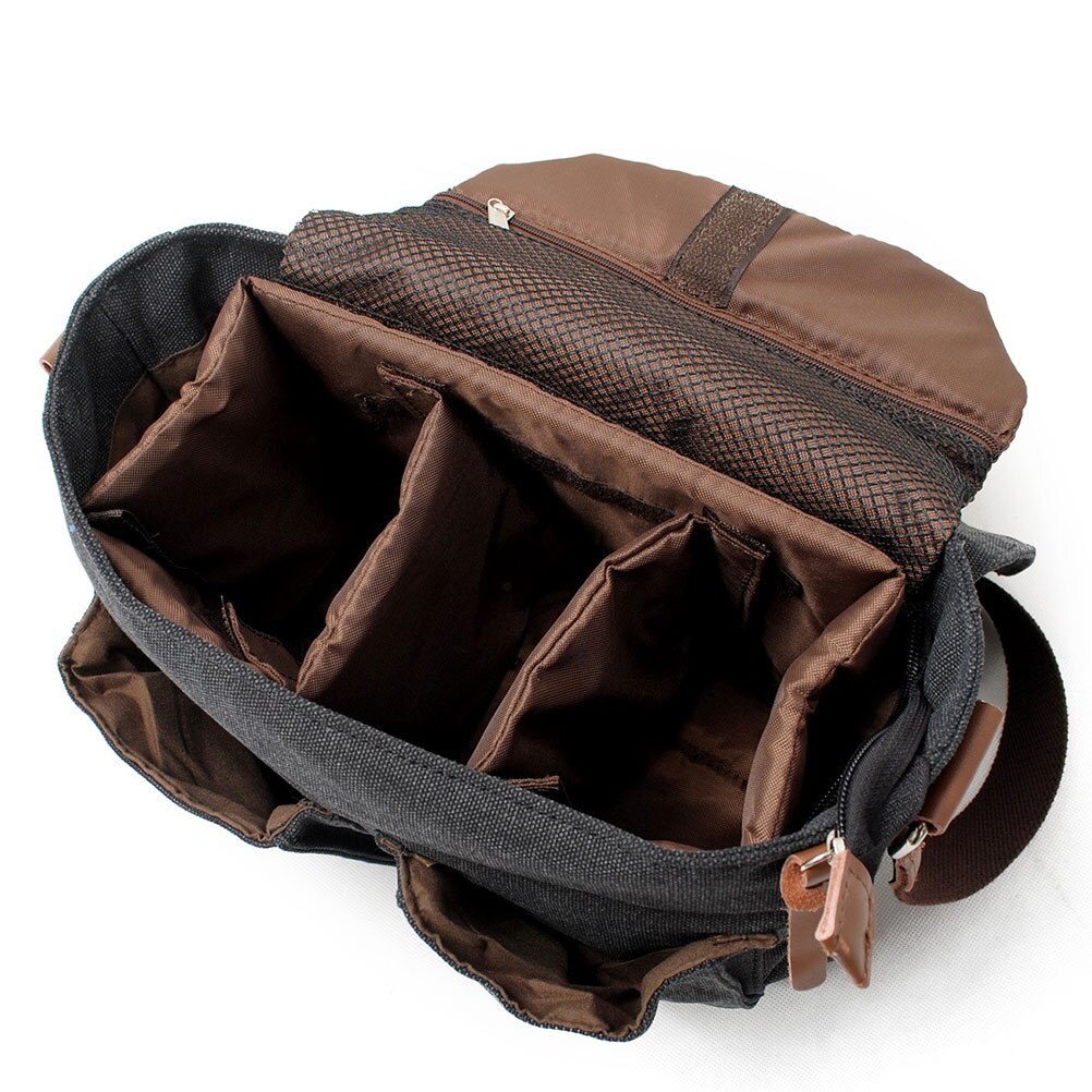 Vintage kamerataske fritid rejser læder trim vandtæt fotografering fotopose skulder messenger taske til kvinder