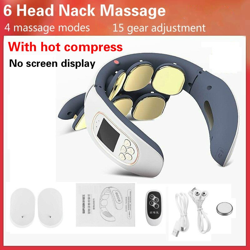 Electric Neck Massager 6 Head Intelligent Wireless Cervical Massagers Heating Vibration Massage Health-Care Pain Relief: Type 2