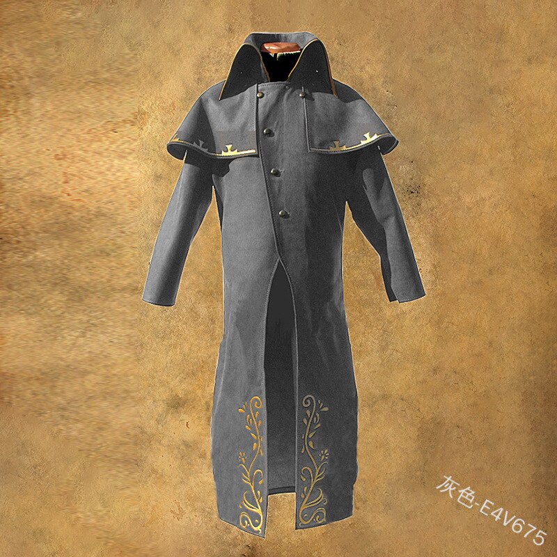 Pirate Jacke Medieval Traditionellen Erwachsene Herren Graben Mantel Britischen Französisch Trenchcoat Kostüm