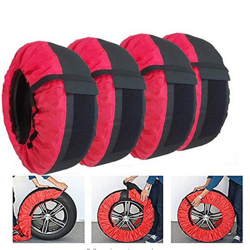 4 stks/partij Auto Verstelbare Tire Wheel Cover Voor Seizoensgebonden Waterdichte Bescherming Spare Banden Tyre Tote Accessoires Opbergtas
