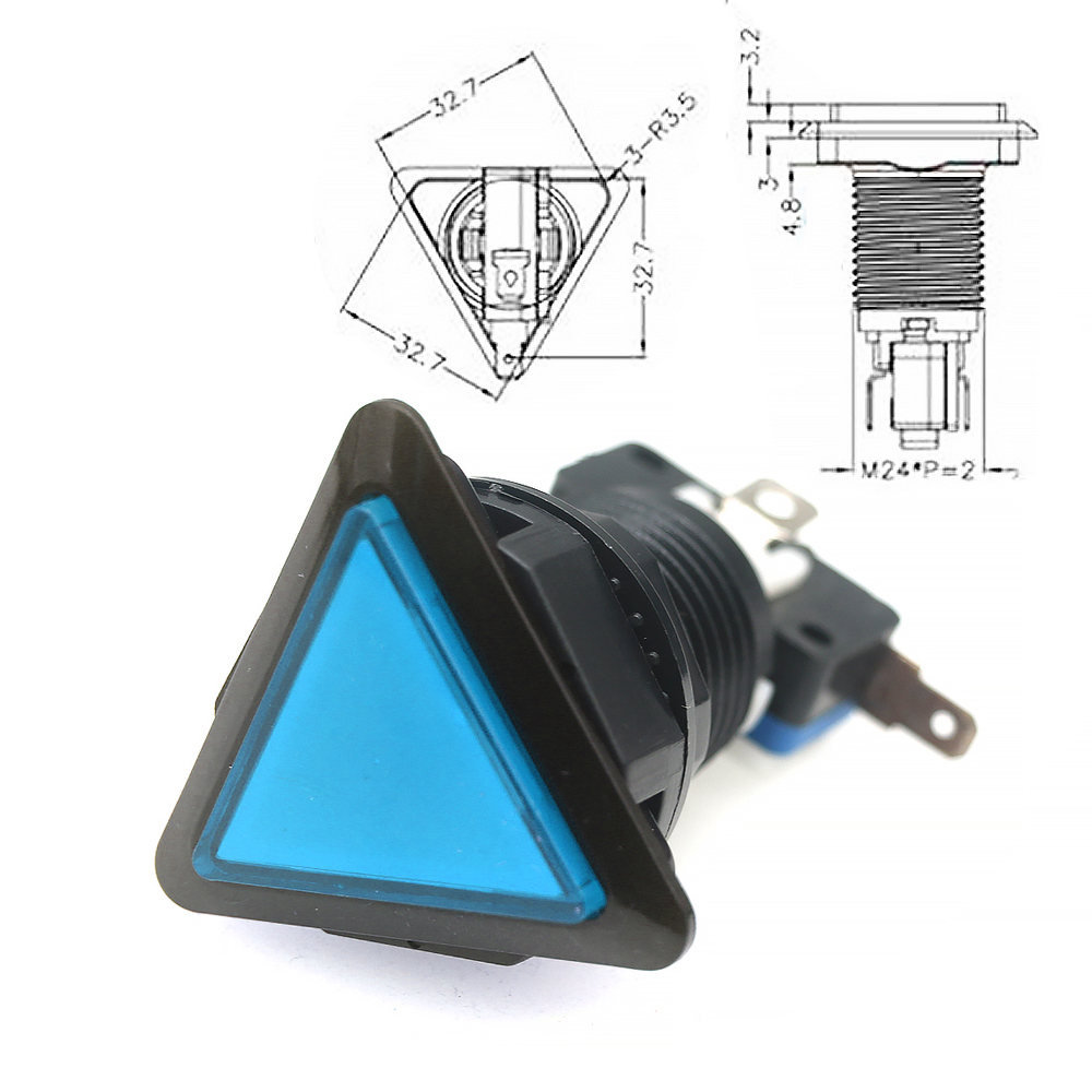 Arcade Game Drukknop 12V Led Lamp Vierkante Ronde Rechthoekige Driehoek Met 24mm Schroef Voor Flipperkast onderdelen Swing Machine DIY: MULTI