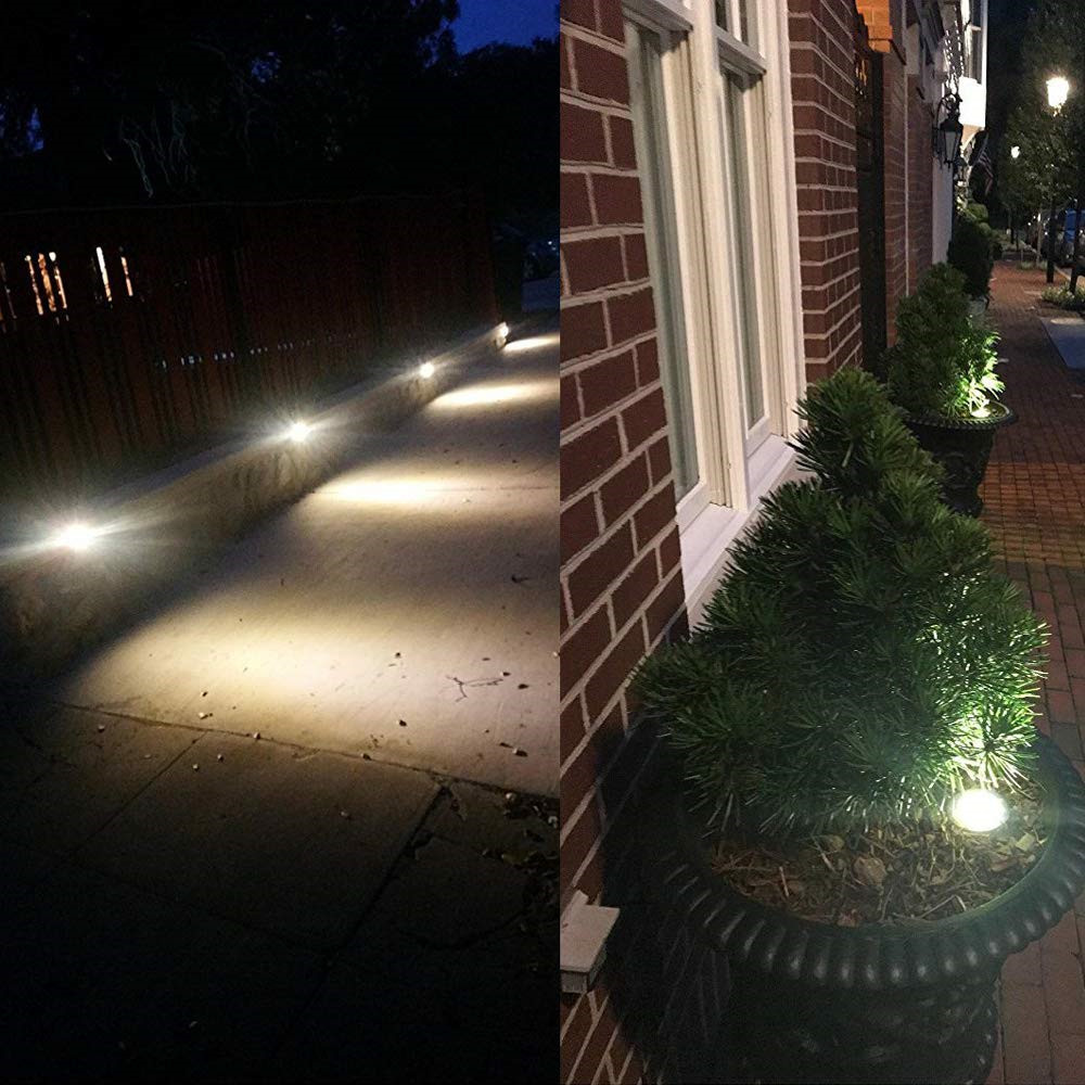 Yahenda 16 Pcs 3W LED Well Lights Low Voltage Outdoor Landscape In Ground Waterproof Outdoor 12V-24V Landscape Lighting Warm White For Floor Pathway...