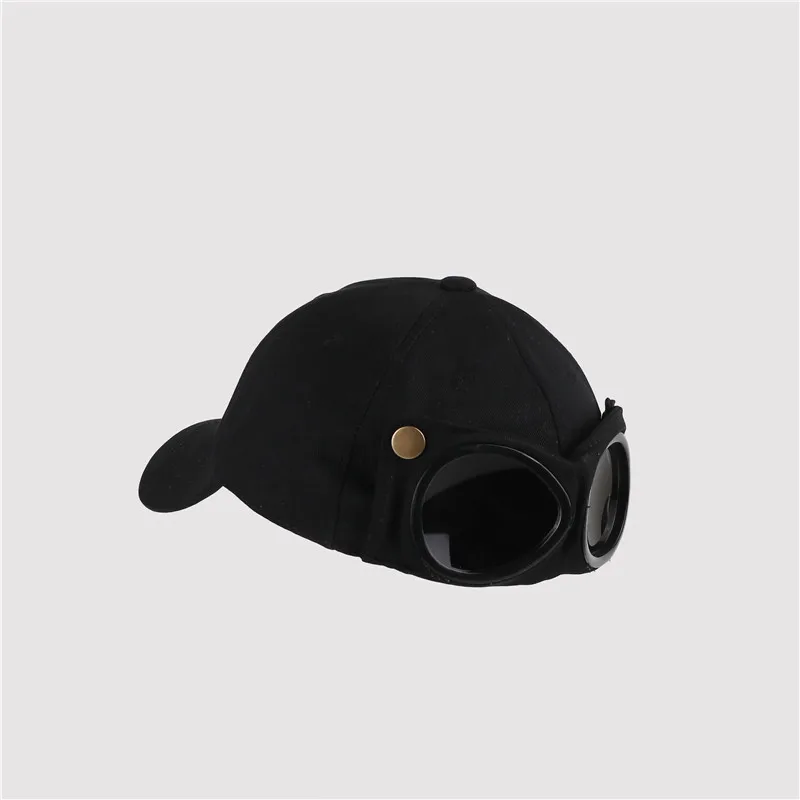 Aviator Hoed Zomer Persoonlijkheid Bril Baseball Cap Dames Unisex Zonnebril Heren Pet Baseballcap Jongens Pet: Black