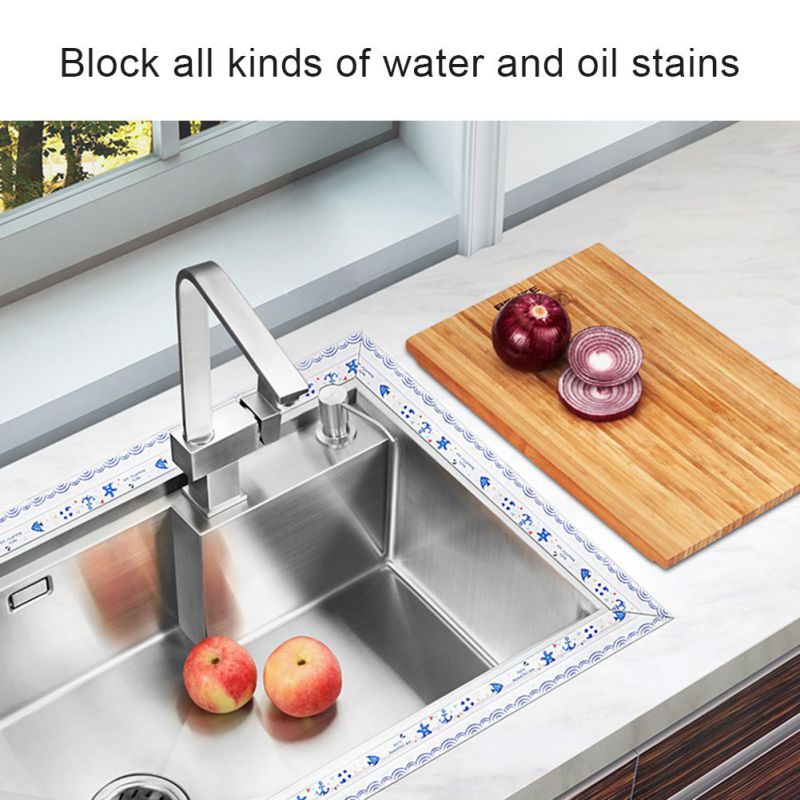 Kitchen Sink Waterproof Strip Caulk Strip Self-Adhesive Sealing Tape Toilet Bathroom Shower Bathtub Floor Wall Edge Protector