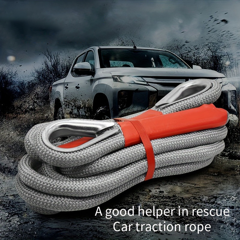 Heavy-Duty 40,000lbs/18T Off-Road & SUV Tow Rope with Reflective Tape and Storage Bag - Durable Nylon Car Rescue Traction Hook