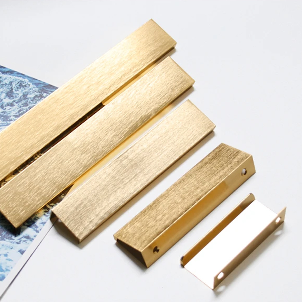 Hidden Handles for Furniture Kitchen Cabinet Handles Dresser Drawer Knobs Aluminum Alloy Wardrobe Cupboard Door Handle Hardware