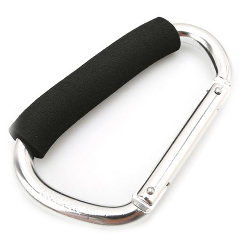 Mosquetón de aluminio para Gancho del Cochecito de bebé, Gancho de soporte para bolsa de carrito de bebé, Gancho de soporte, accesorios para asiento de coche: 02