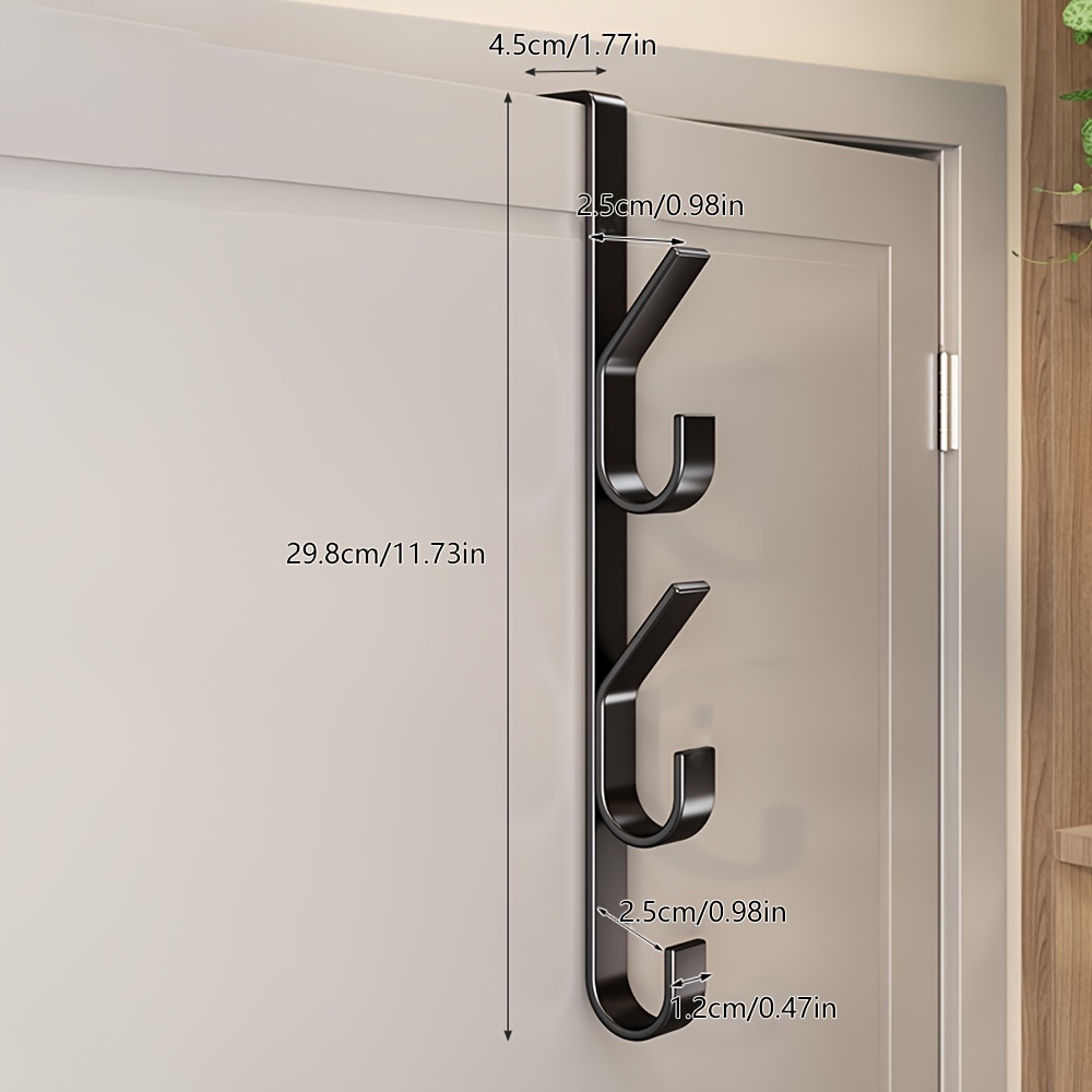Dörrhängande krok fristansad dörrbaksida metallkrok över krok dörren hatthängare handväsksförvaring badrumstillbehör: Ljusgrå