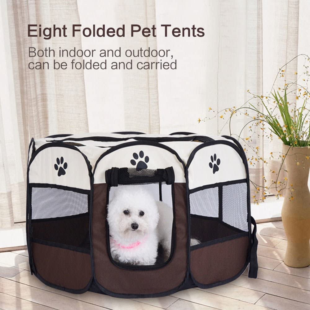 Hond Kinderbox Tent Krat Kamer Opvouwbare Puppy Oefening Kat Kooi Waterdichte Outdoor Twee Deur Mesh Schaduw Cover Nest Kennel