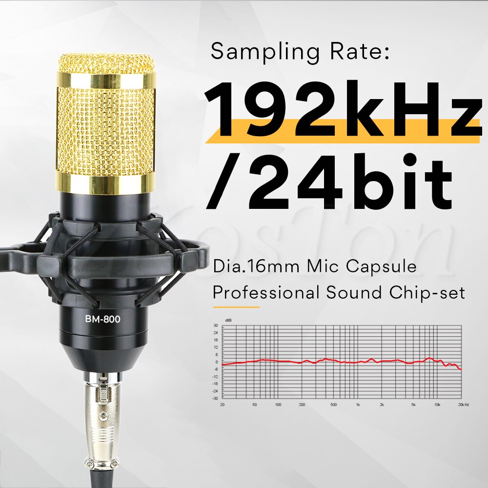 Profession bm 800 Condenser Microphone Karaoke Gaming Studio Recording bm800 Microphone for Computer Phantom Power Voice Changer