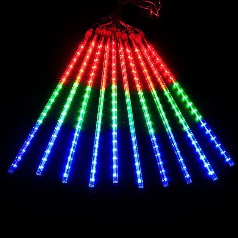 30/50cm 8 tubos lluvia de meteoros luces LED de cadena decoraciones para árboles de Navidad guirnalda de calle para decoración Navidad Año Navidad