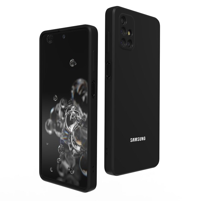 Per Samsung Galaxy M51 custodia protettiva in Silicone liquido morbido accendino setoso ultrasottile antiurto per telefono: Black