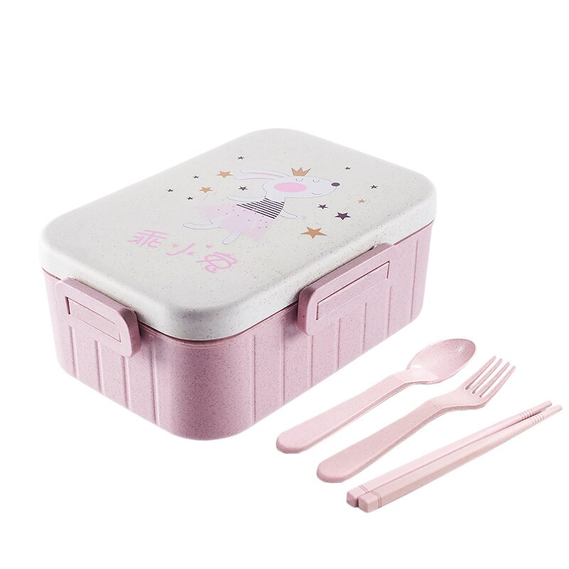 Leuke Cartoon Lunch Box Magnetron Servies Voedsel Opslag Container Kinderen Kids School Office Draagbare Bento Box