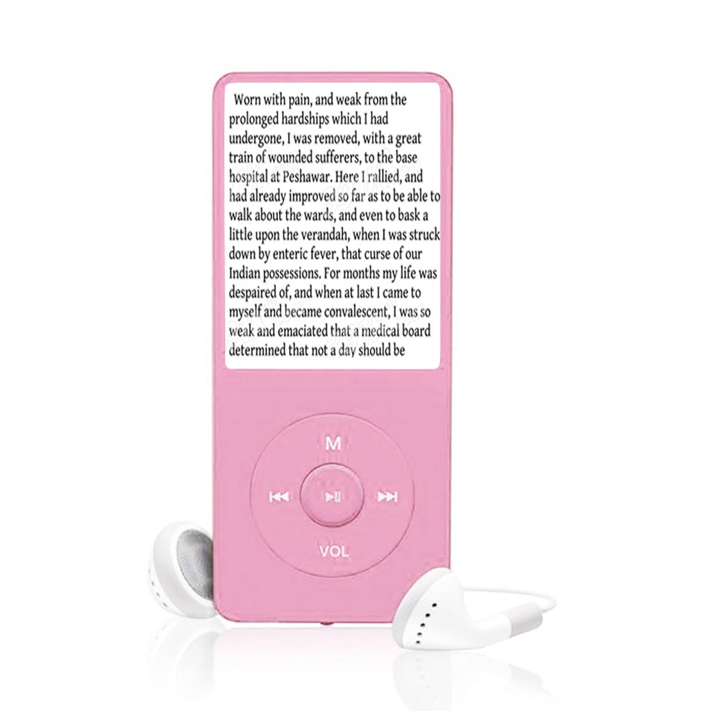 70 Hours Playback MP3 Lossless Sound Music Player TXT E-book FM Recorder TF Card Support Up to 128GB Droship: Pink