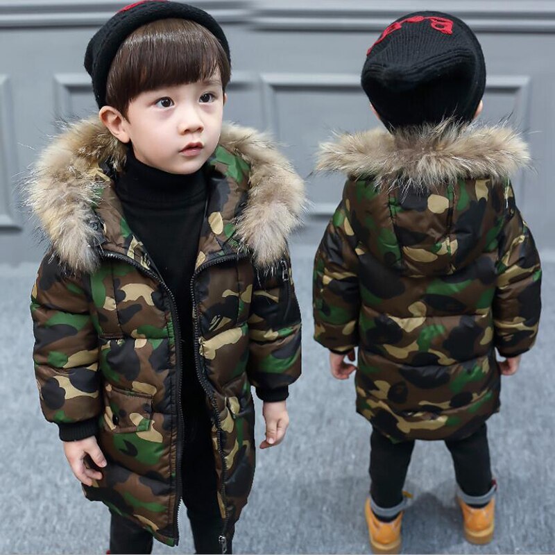 Kids clothes boys winter hooded thickening cotton jacket girls clothes long style coat child warmly jacket girls cute tops 3-11Y