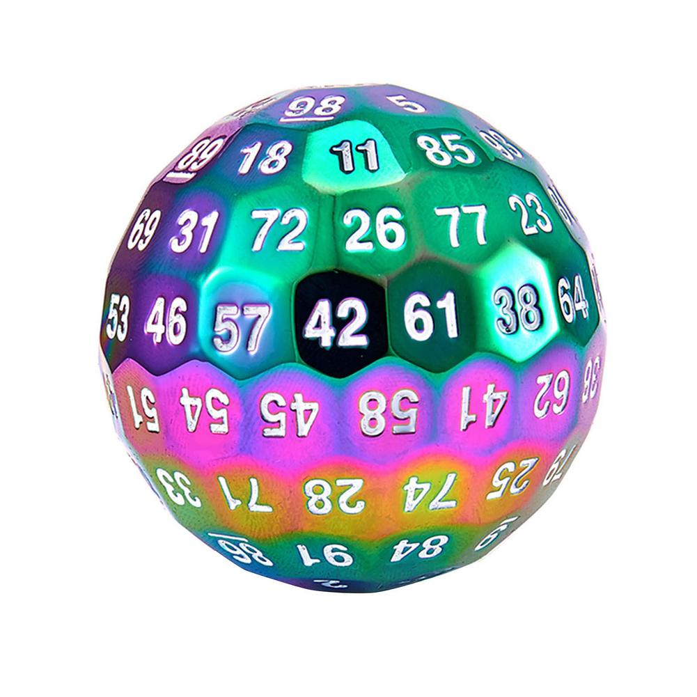 Metalowe kości wielościenne 100 stron kości, przezroczysta kostka D100, kostka 100 jednostronna, kostka robić gry D100, kostka 100-jednostronne z niebieski: D