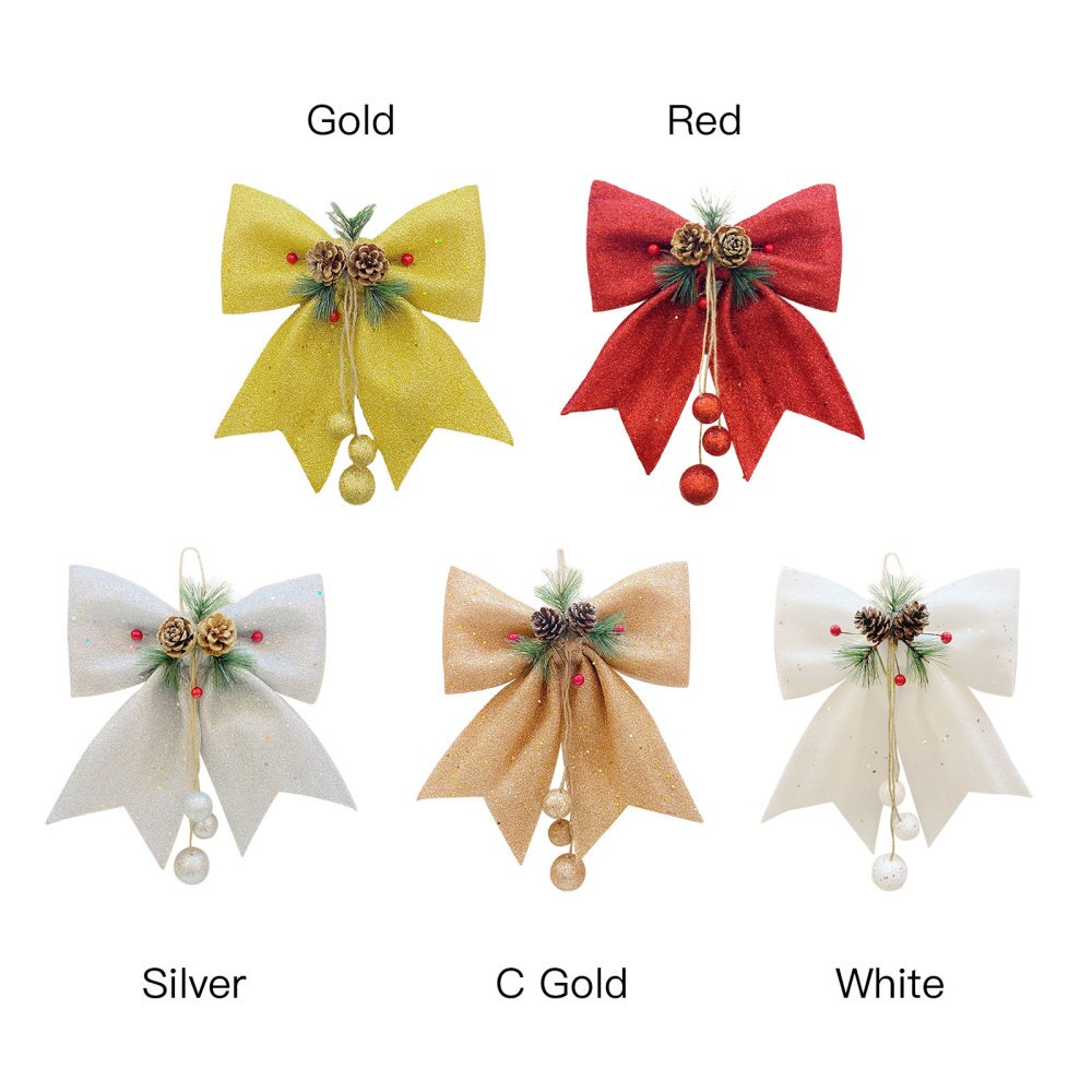 Albero di natale grande fiocco rosso nodo festa di capodanno decorazione di cerimonia nuziale decorazione 25*30cm ornamenti appesi scatola d'oro avvolgimento decorativo