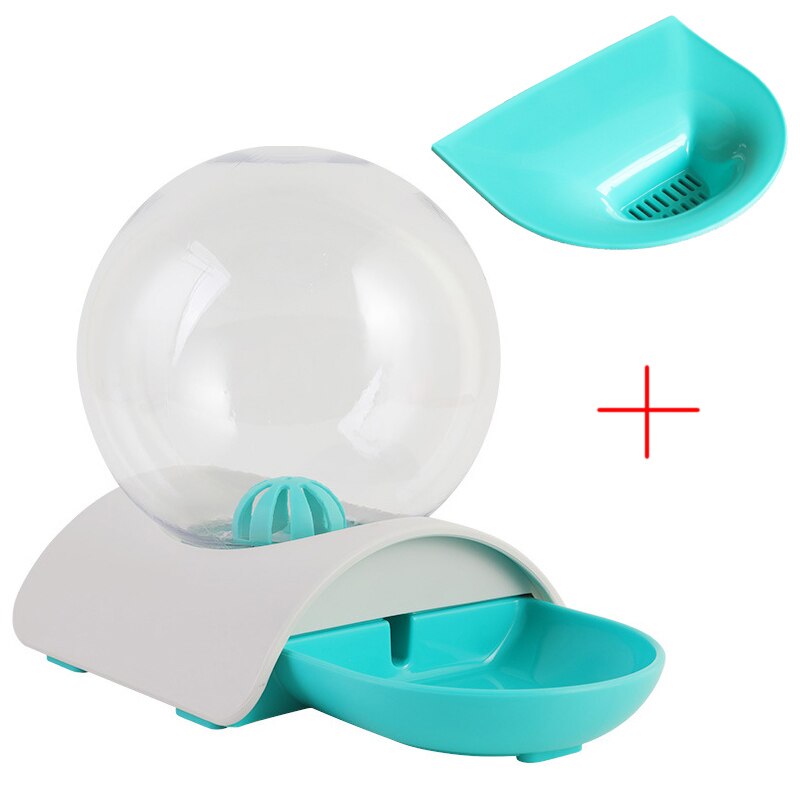 Fontaine à bulles automatique 2,8 l pour chat, bol à boire pour animaux de compagnie, grand abreuvoir pour chat, sans électricité: Green with parts