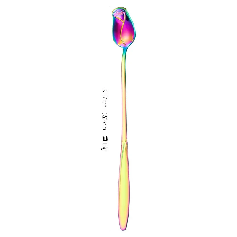 Long Handled Teaspoons Stainless Steel Coffee Spoon Ice Cream Dessert Tea Stirring Spoon for Picnic Kitchen Tableware Bar Tools: Clear