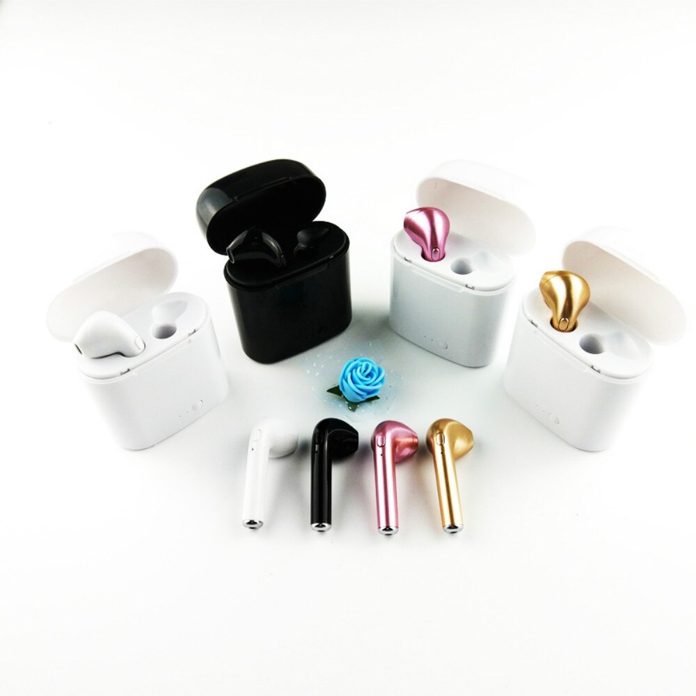 Pour i7S TWS Bluetooth 5.0 écouteurs sans fil casque stéréo basse casque écouteurs avec micro boîte de charge pour iphone Samsung