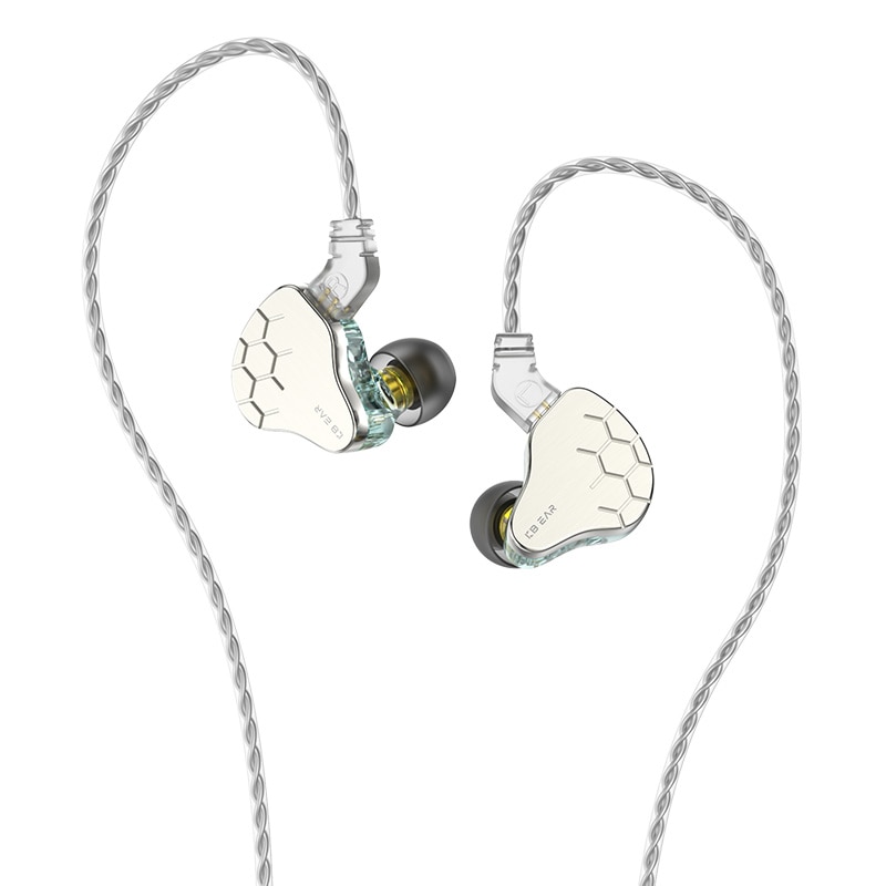 KBEAR Lark Hybrid 1DD + 1BA controlador KS1 auriculares HiFI auriculares Cable auriculares música deporte en el oído Monitor con cable auriculares IEMs: Blanco