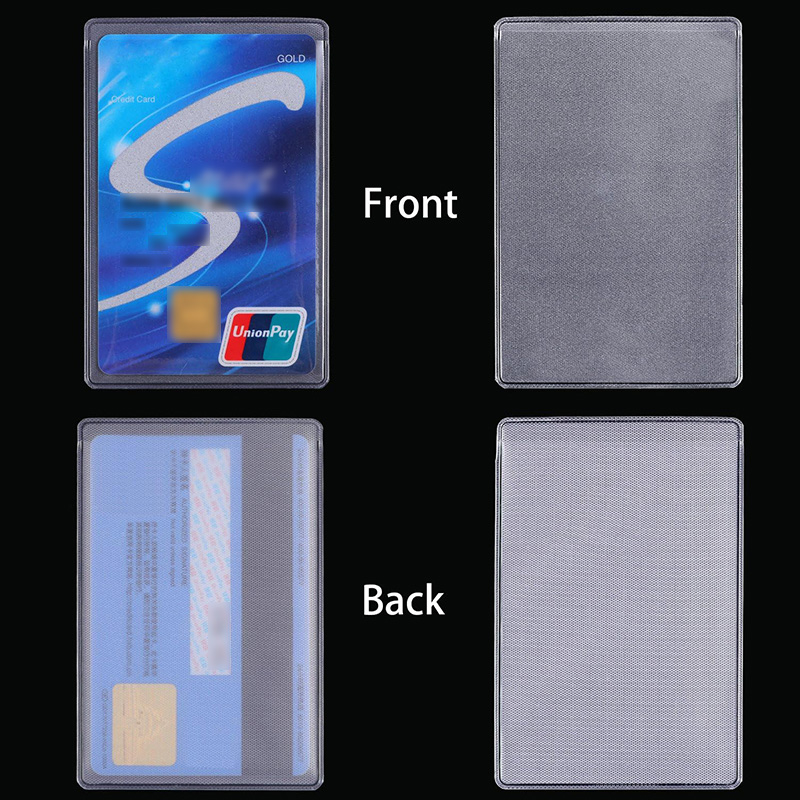 Protector de tarjetas de PVC, cubierta transparente esmerilada para tarjetas de identificación de crédito, soporte antimagnético, contenedor para postales, bolsas de almacenamiento, 1-50 Uds.