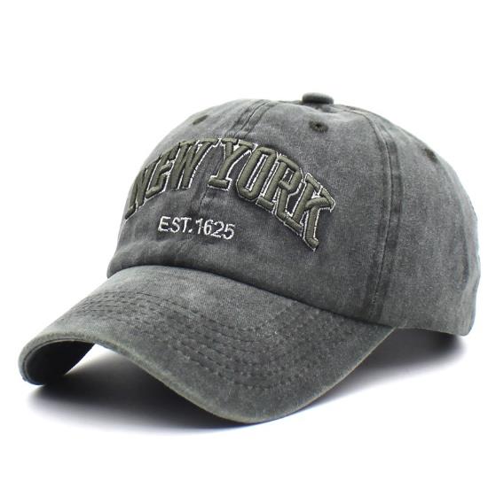 Nyeste newyork, unisex baseball cap, retro baseball hat, broderet med bogstaver, ny: Mørkegrå