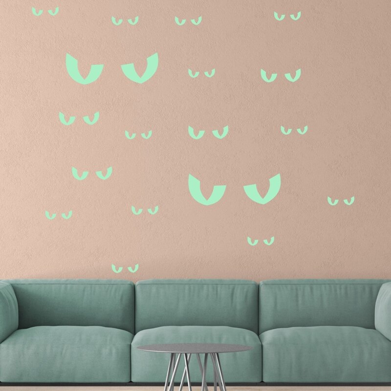 Wall Horror Glow Decal Halloween Voyeur Evil Eyes Stickers Party Decoration for Kids Bedroom Home Wallpaper
